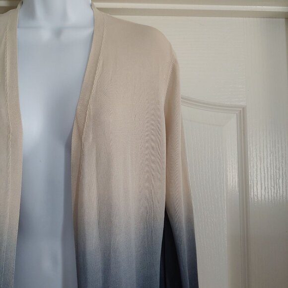 Lafayette 148 Ombré Open Duster Cardigan Chic Boho Gradient Transitional Sweater - Picture 4 of 12